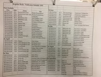 1999 publication schedule